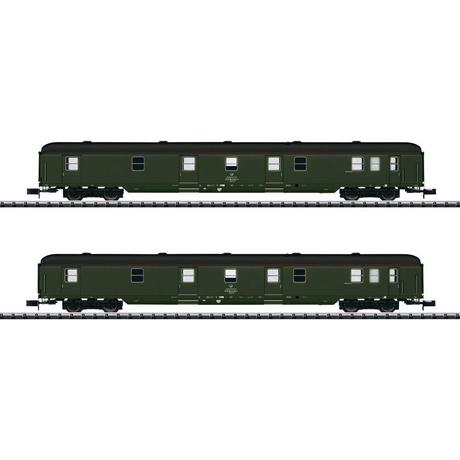 MiniTrix  Lot de 2 wagons postaux de la DR 