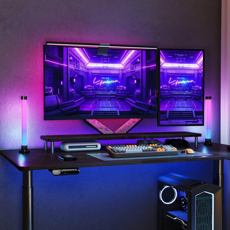 Northio  Lot de 2 lampes de table, lampe de table avec application et télécommande, synchronisation de la musique, modes couleur, minuterie, lampe de chevet intelligente pour salon, salle de jeux, blanc 