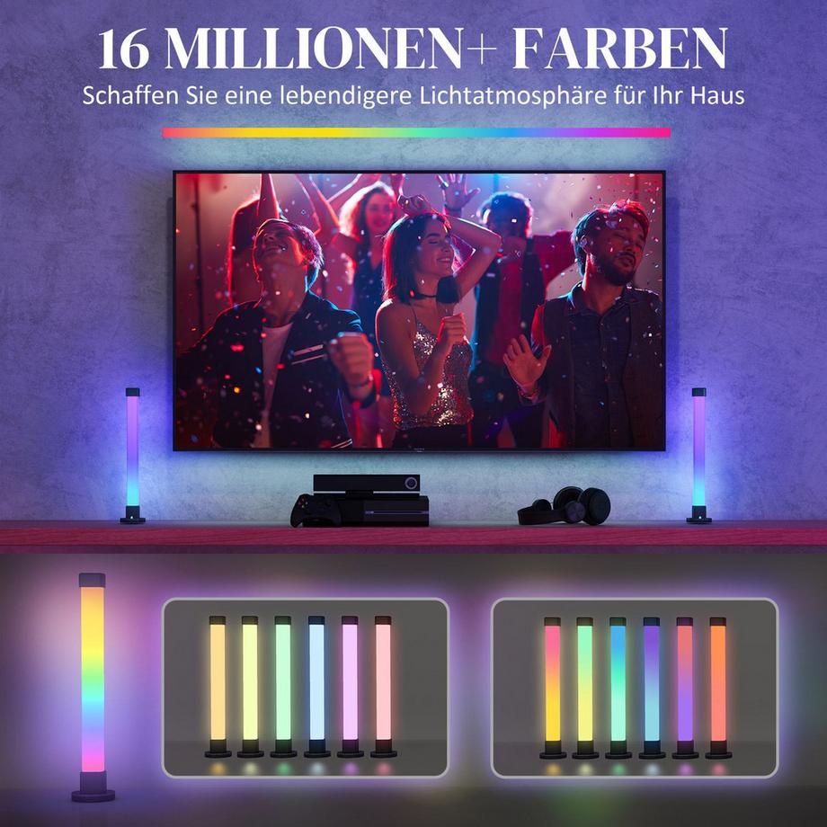 Northio  Lot de 2 lampes de table, lampe de table avec application et télécommande, synchronisation de la musique, modes couleur, minuterie, lampe de chevet intelligente pour salon, salle de jeux, blanc 