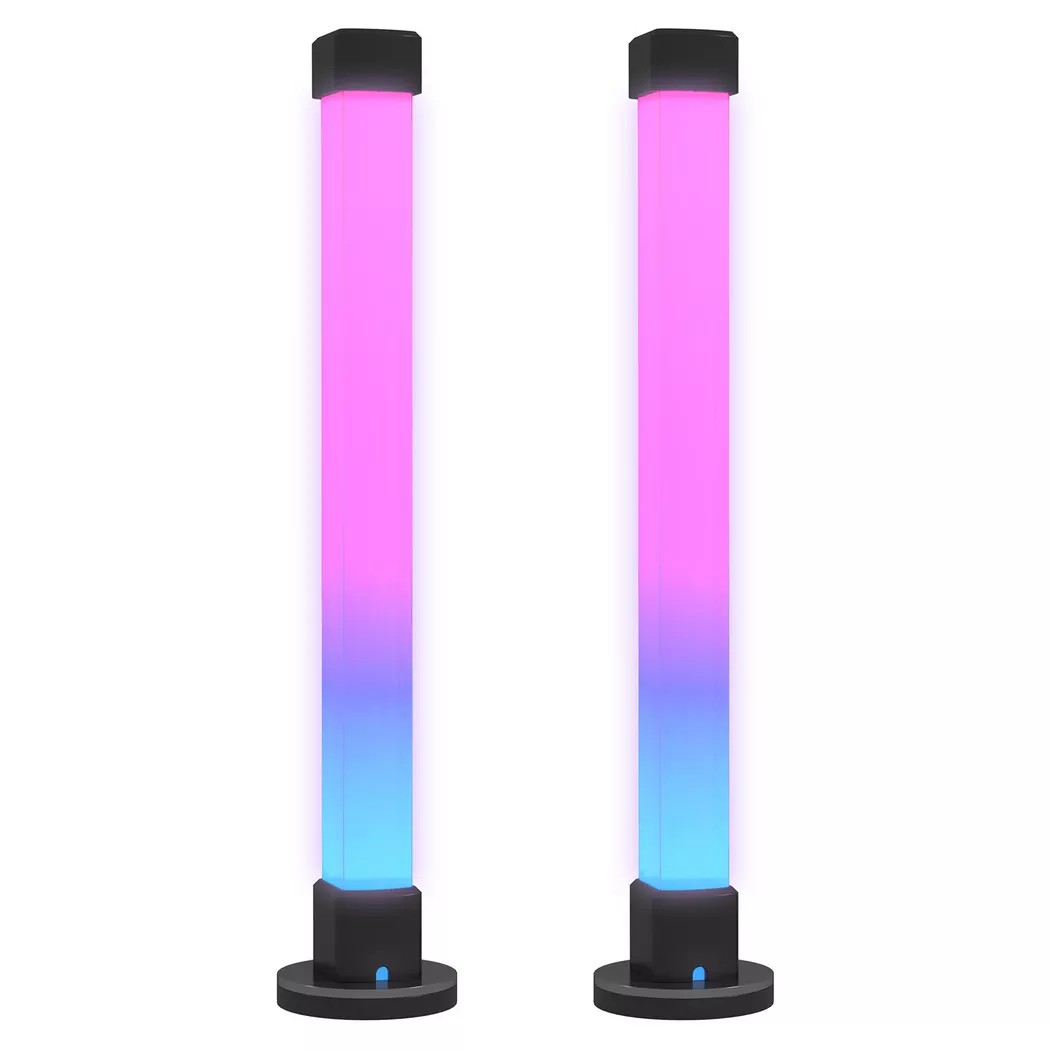 Northio – 2er-Set Tischlampe, Tischleuchte mit App- und Fernsteuerung, Musik-Synchronisation, Farb-Modi, Timer, Smart Nachttischlampe für Wohnzimmer, Spielzimmer, Weiß, 30cm