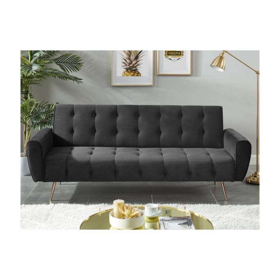 Vente-unique Schlafsofa Klappsofa 3Sitzer Samt POLANI  