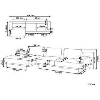 Beliani Ecksofa aus Polyester Skandinavisch MARIFERD  