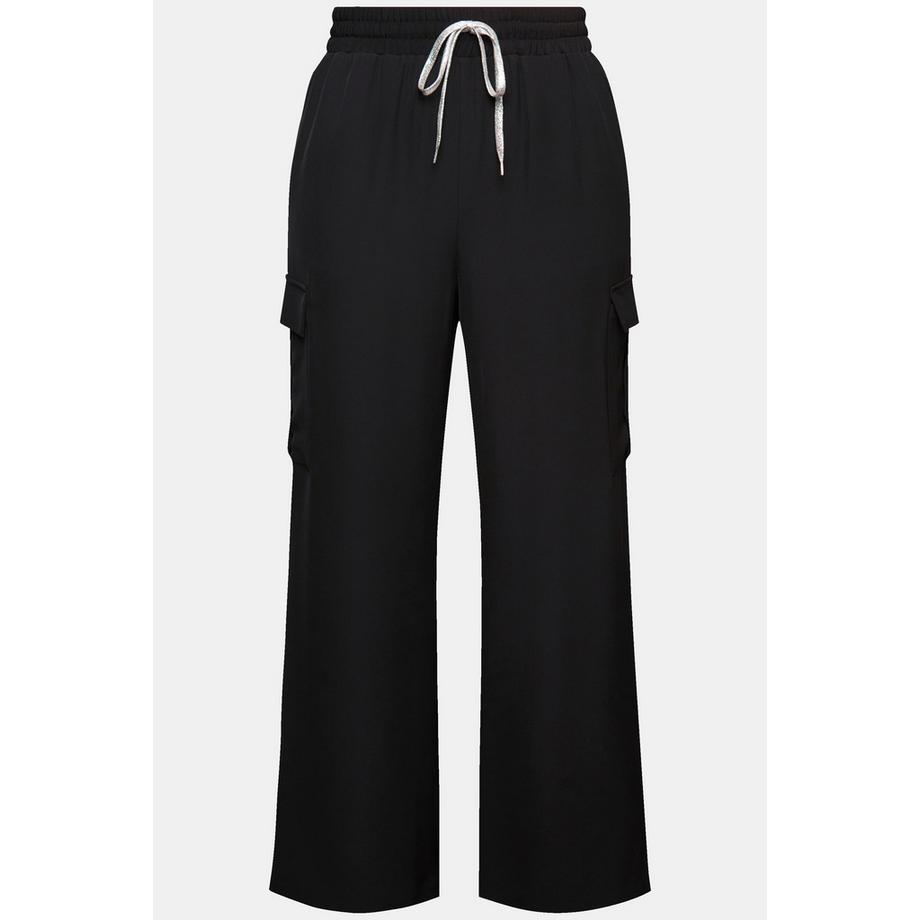 Ulla Popken Pantaloni Cargo Gamba Dritta Vita Elastica  