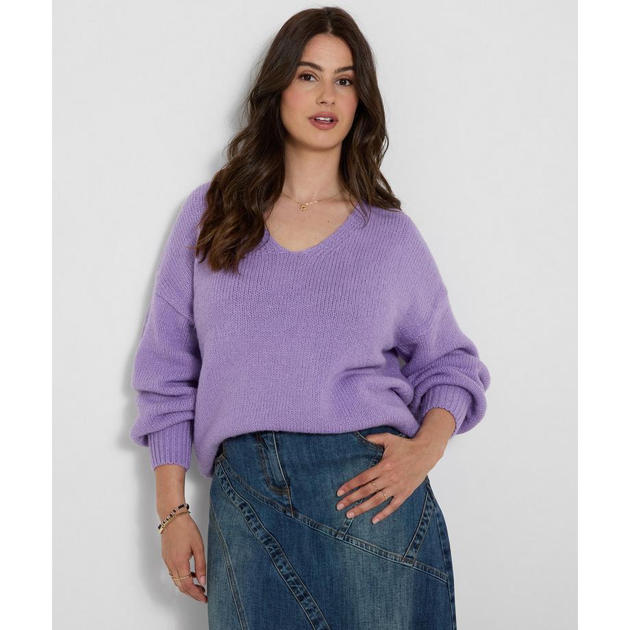 Kuschelweicher Pullover mit V-Ausschnitt