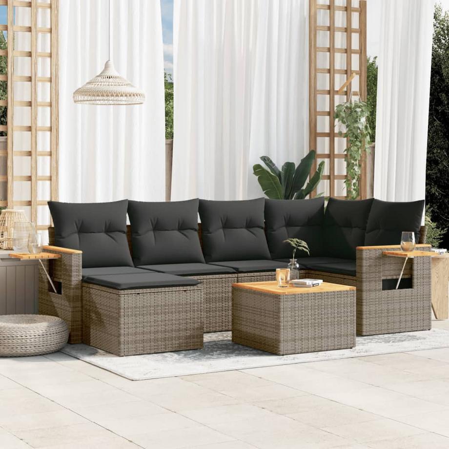 VidaXL set divano da giardino Polirattan  