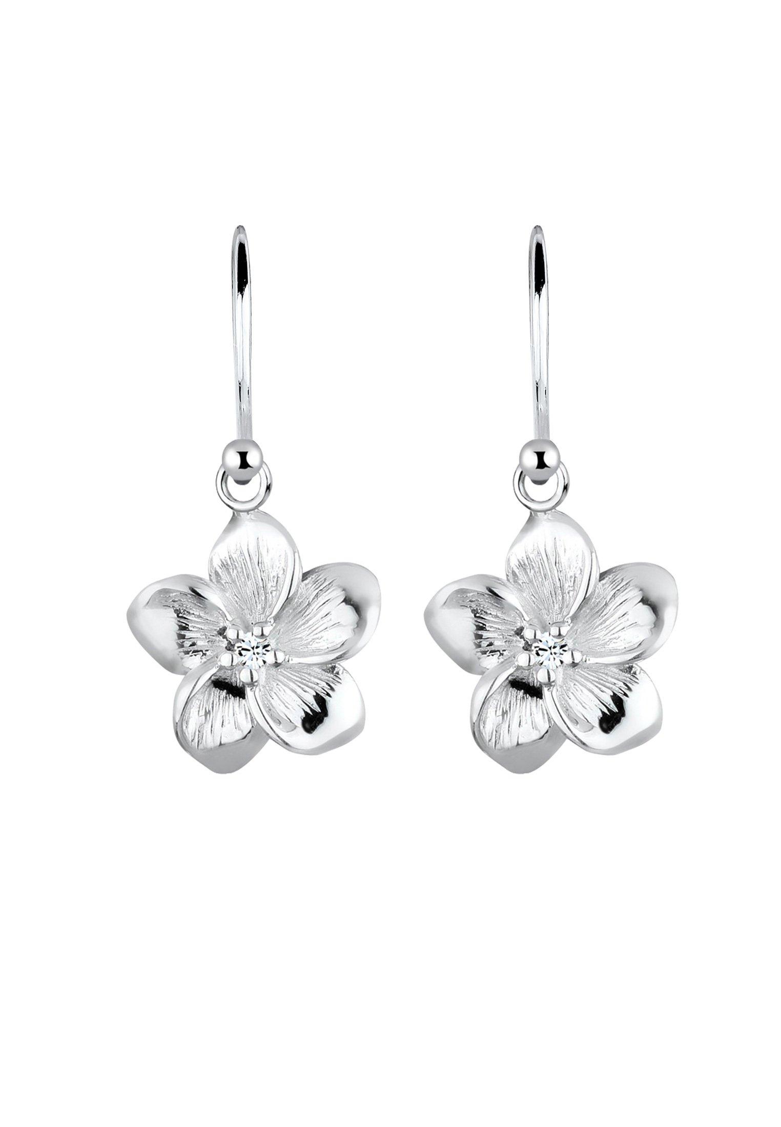 Elli  Boucles d'Oreilles Frangipani Blüten Kristalle 925 Silber 