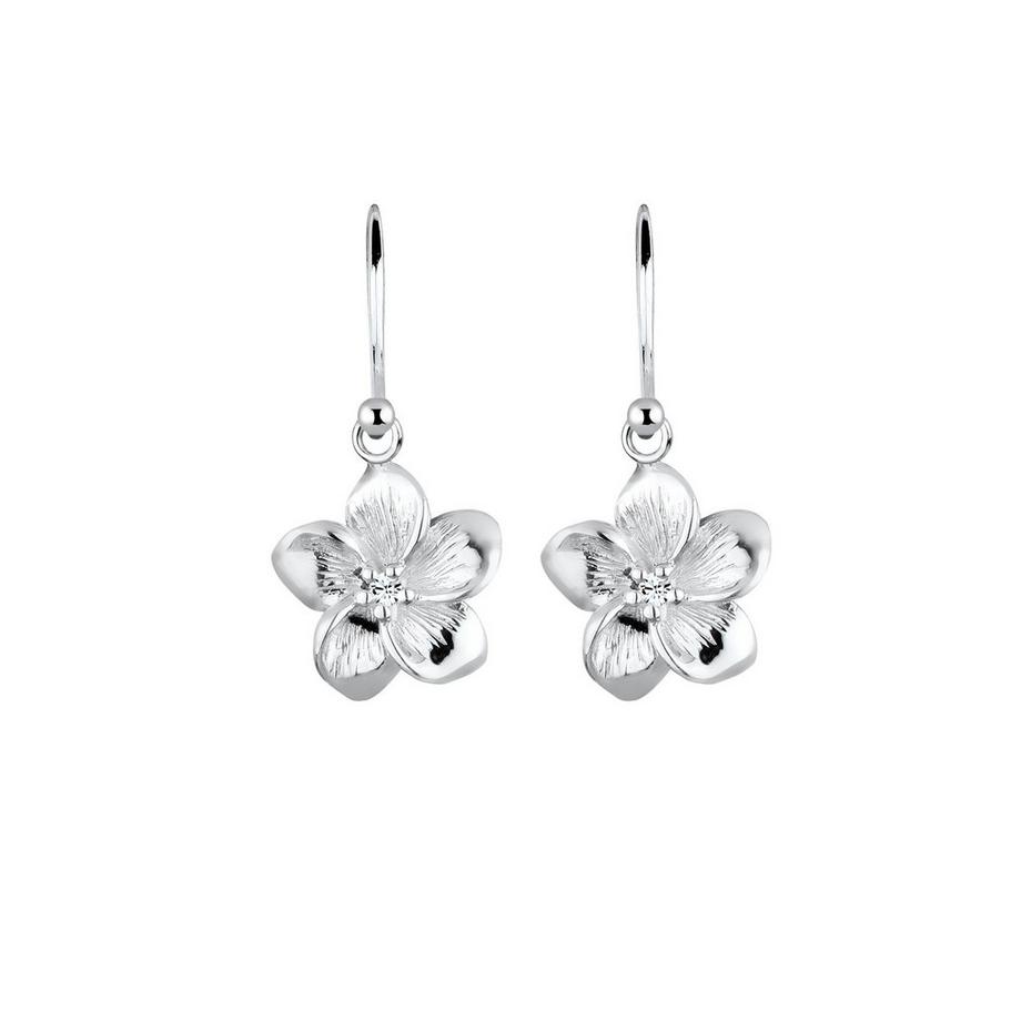 Elli  Boucles d'Oreilles Frangipani Blüten Kristalle 925 Silber 