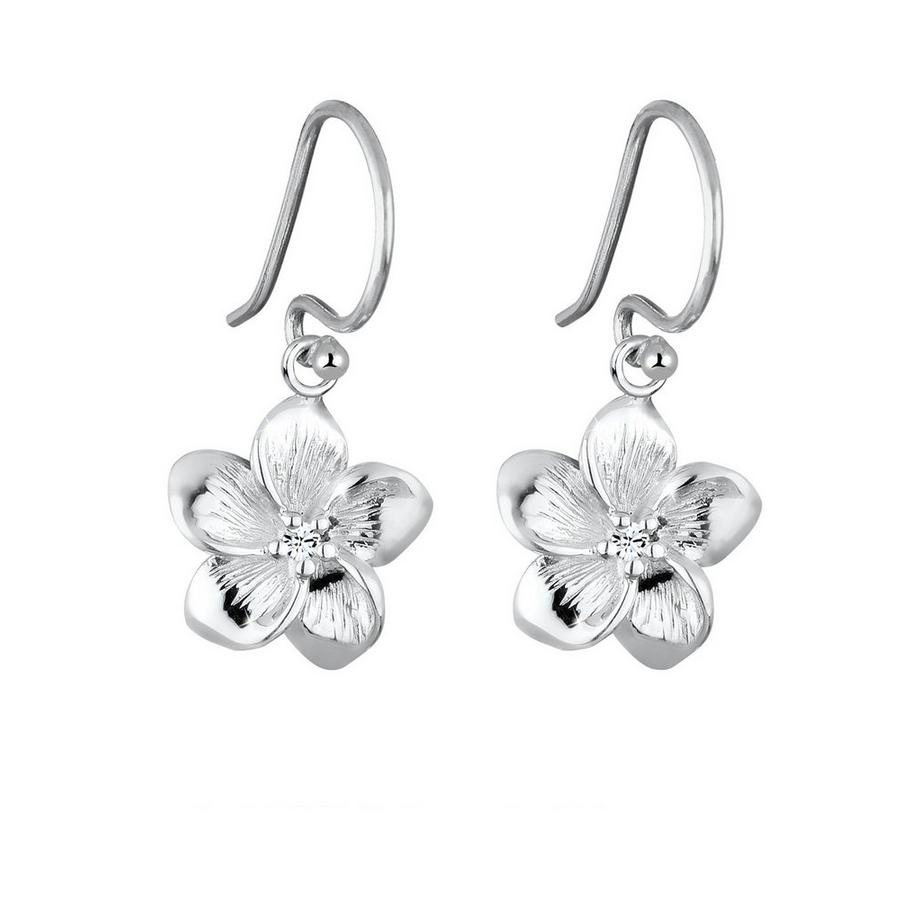 Elli  Boucles d'Oreilles Frangipani Blüten Kristalle 925 Silber 