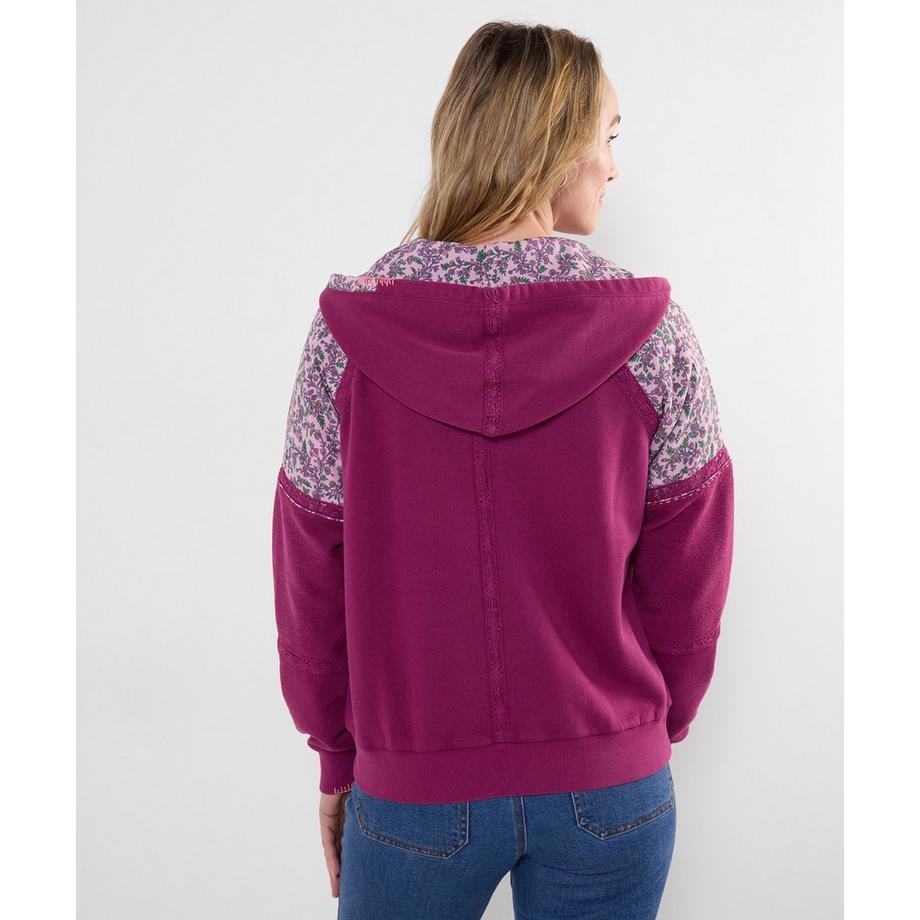 Joe Browns Sweat à Capuche Zippé Patchwork à Détail Brodé  