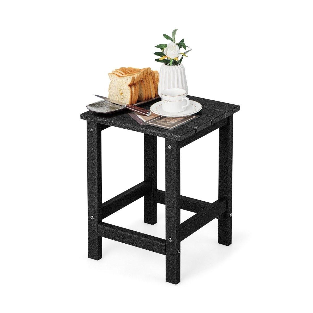 Northix Table d'appoint Adirondack en PEHD résistant aux intempéries 36 x 36 x 47 cm Noir  
