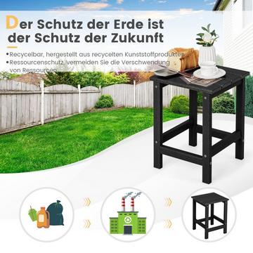 Beistelltisch Witterungsbeständiger HDPE Adirondack Tisch 36 x 36 x 47 cm Schwarz