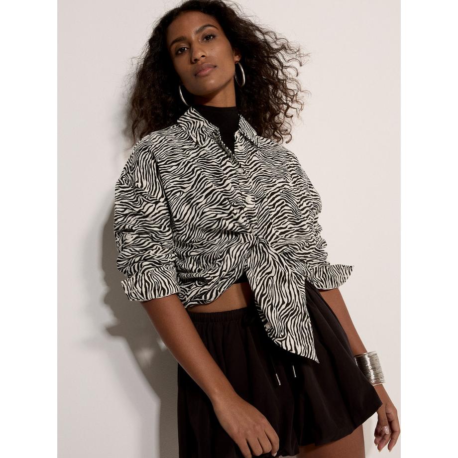 Chemise oversize à imprimé zèbre