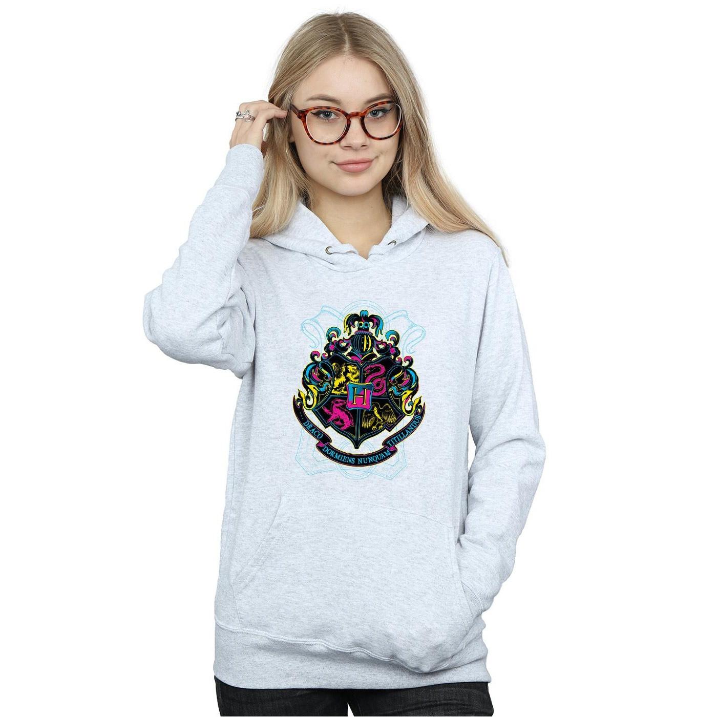 HARRY-POTTER  Sweat à capuche NEON HOGWARTS CREST 