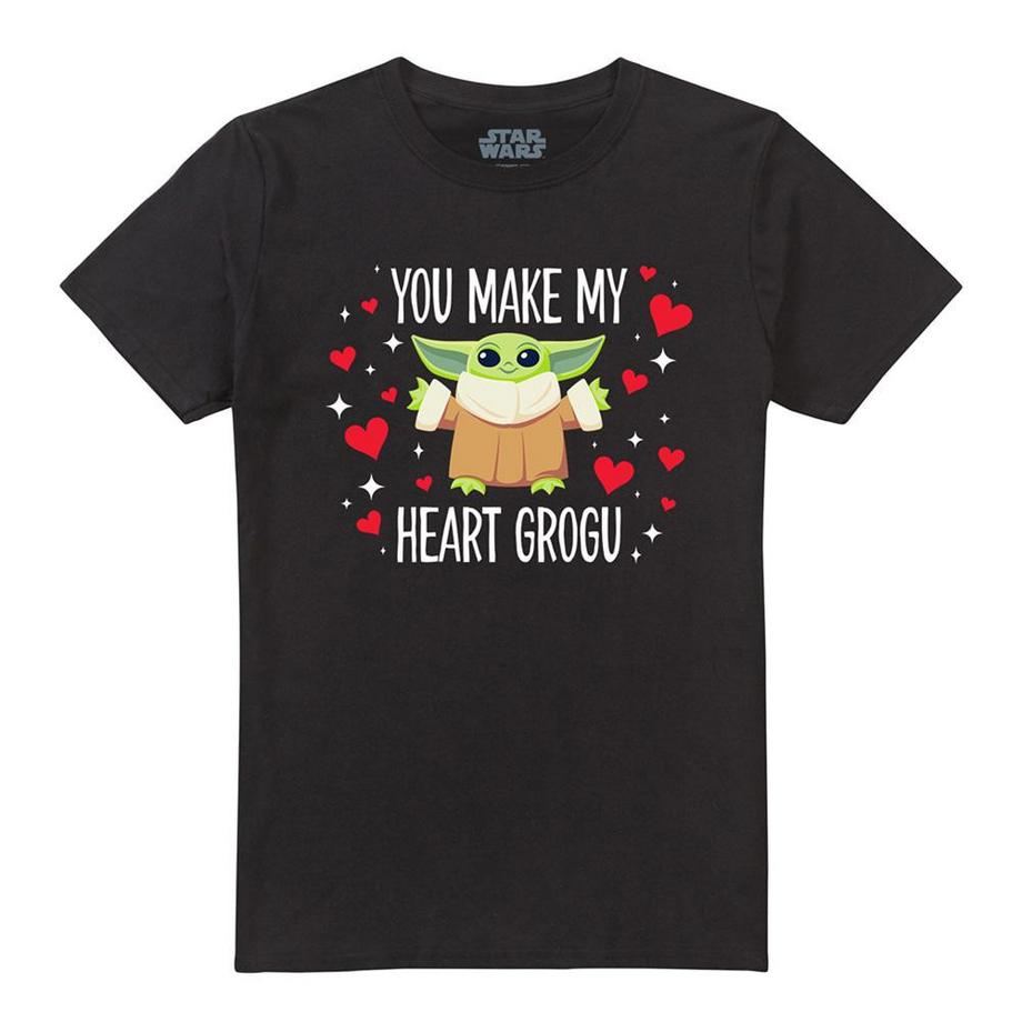 You Make My Heart Maglietta Grogu Cotone Pettinato Ringspun