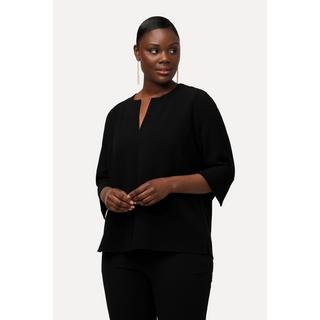 Ulla Popken Tunica Scollo a Tunica Pieghe Baciate Maniche 3/4  