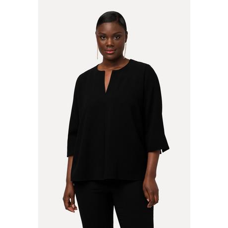 Ulla Popken Tunica Scollo a Tunica Pieghe Baciate Maniche 3/4  