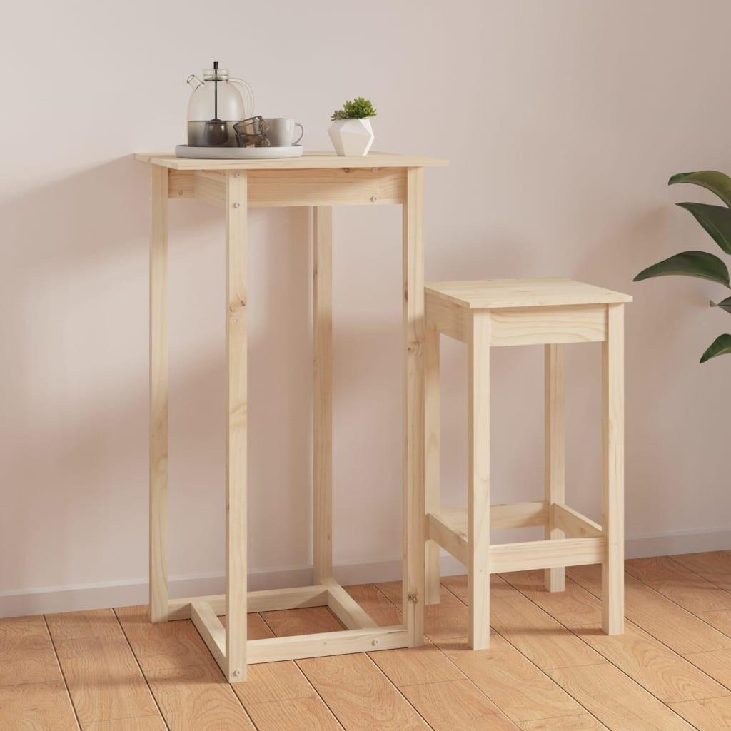 VidaXL Table de bar bois de pin  