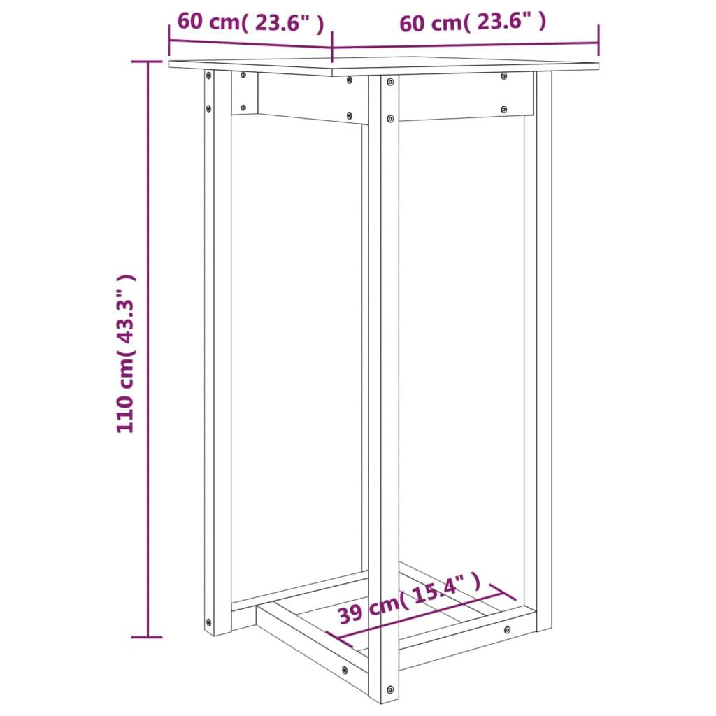 VidaXL Table de bar bois de pin  