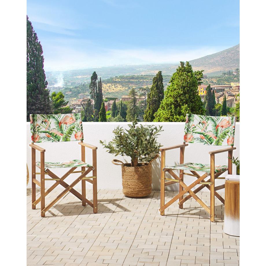 Beliani Lot de 2 chaises de jardin en Tissu Moderne CINE  