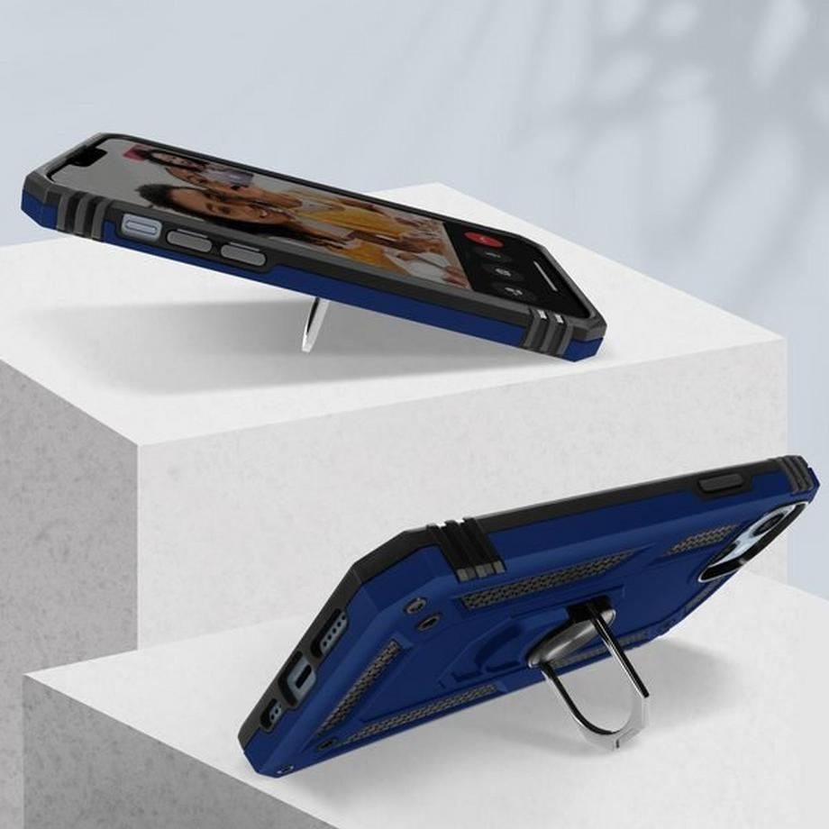 Avizar  Coque iPhone 14 Bague Bleu Nuit 