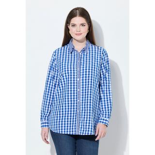 Ulla Popken Camicia a quadri Colletto da camicia Maniche lunghe Linguetta per risvolto  