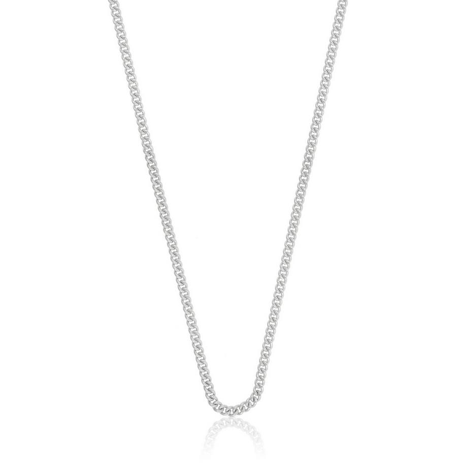 Collier rond gourmette or blanc 750, 2.1mm, 40cm