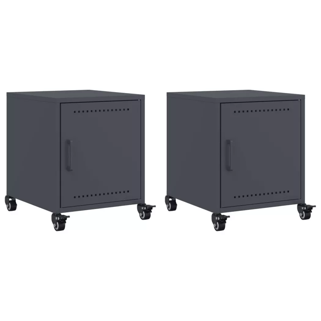 VidaXL - Armoire de chevet acier, One Size, Gris