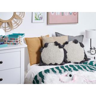 Beliani Lot de 2 coussins en Coton Boho THISTLE  