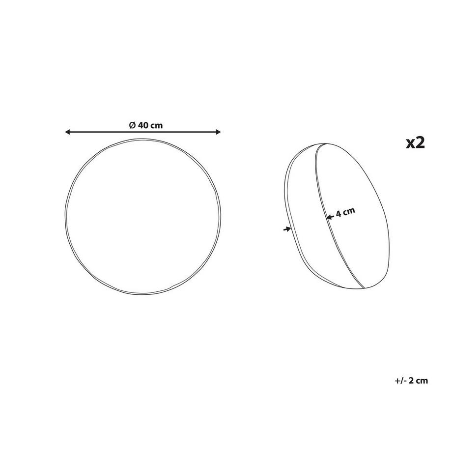 Beliani Lot de 2 coussins décoratifs en Coton Boho THISTLE  