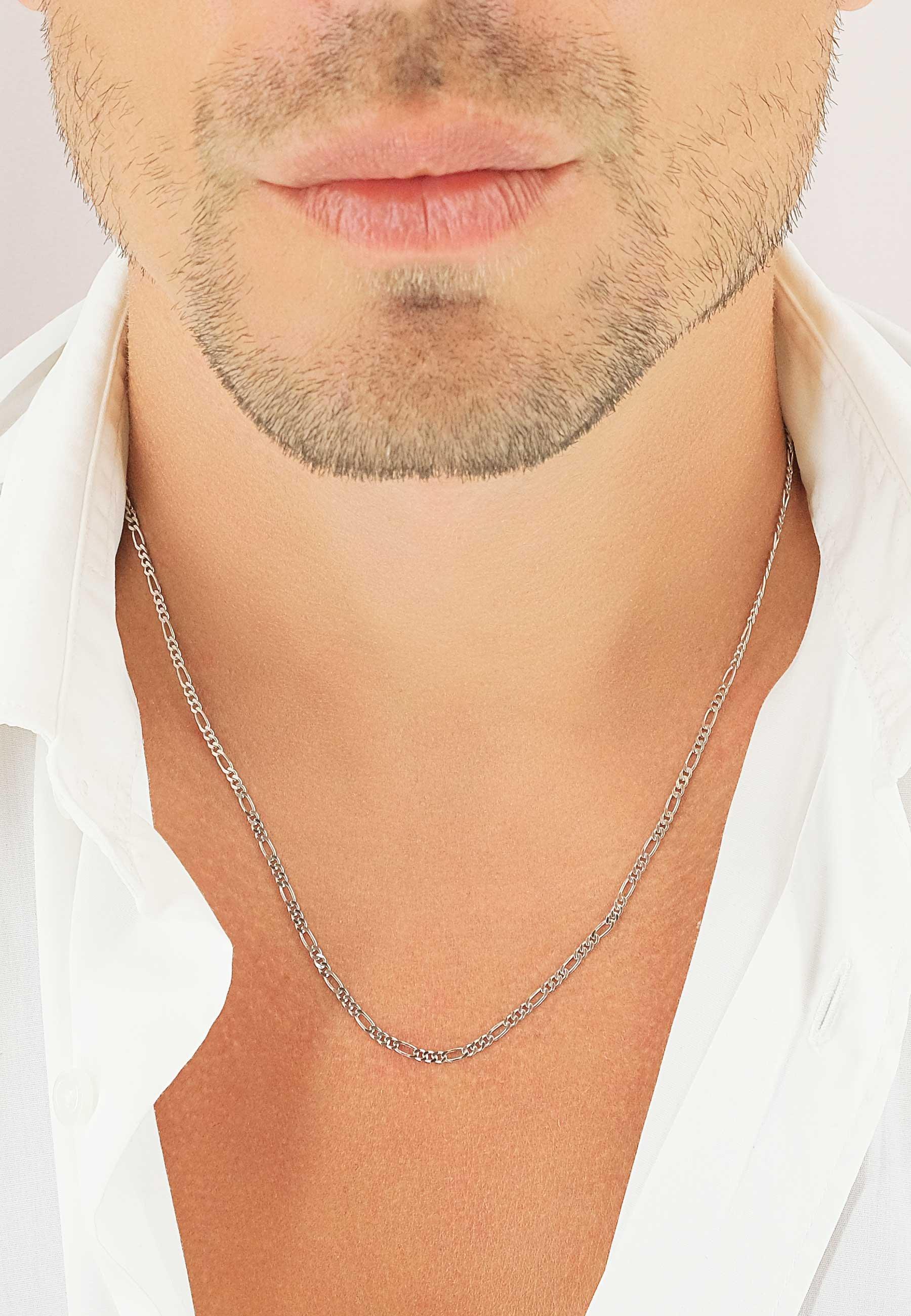 MUAU Schmuck  Collier Figaro Weissgold 750, 2.2mm, 50cm 