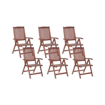 Lot de 6 chaises en Acacia Traditionnel TOSCANA