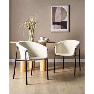 Beliani Lot de 2 chaises en Bouclé Moderne AMES  