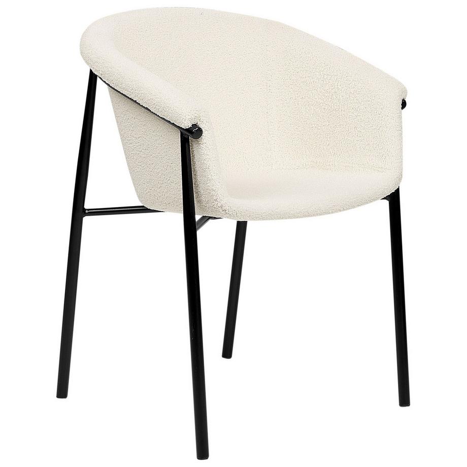 Beliani Lot de 2 chaises de salle à manger en Bouclé Rétro AMES  