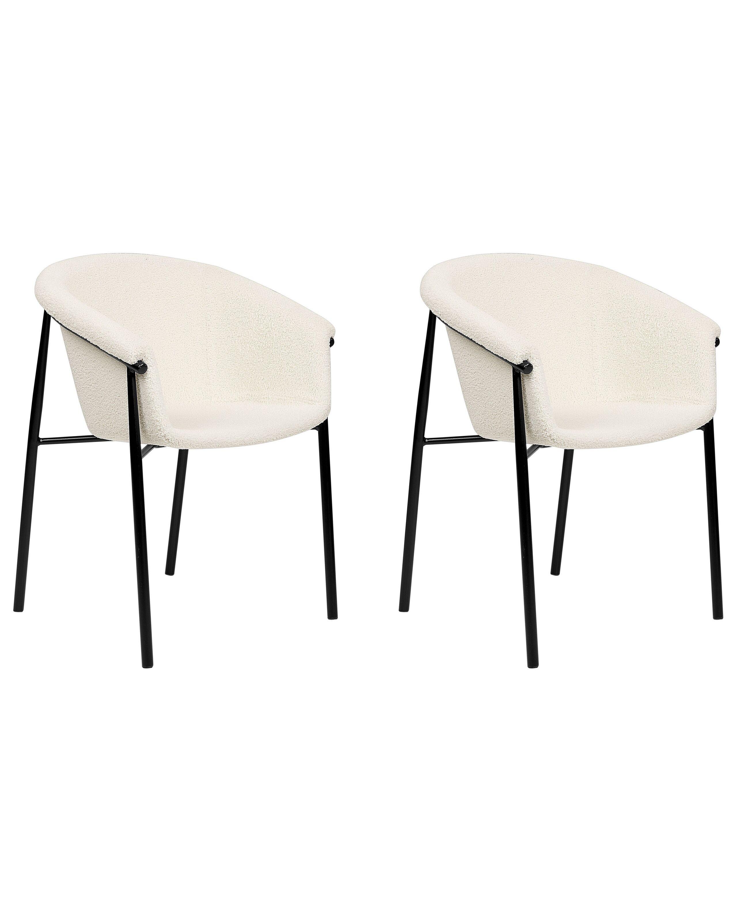 Beliani Lot de 2 chaises en Bouclé Moderne AMES  