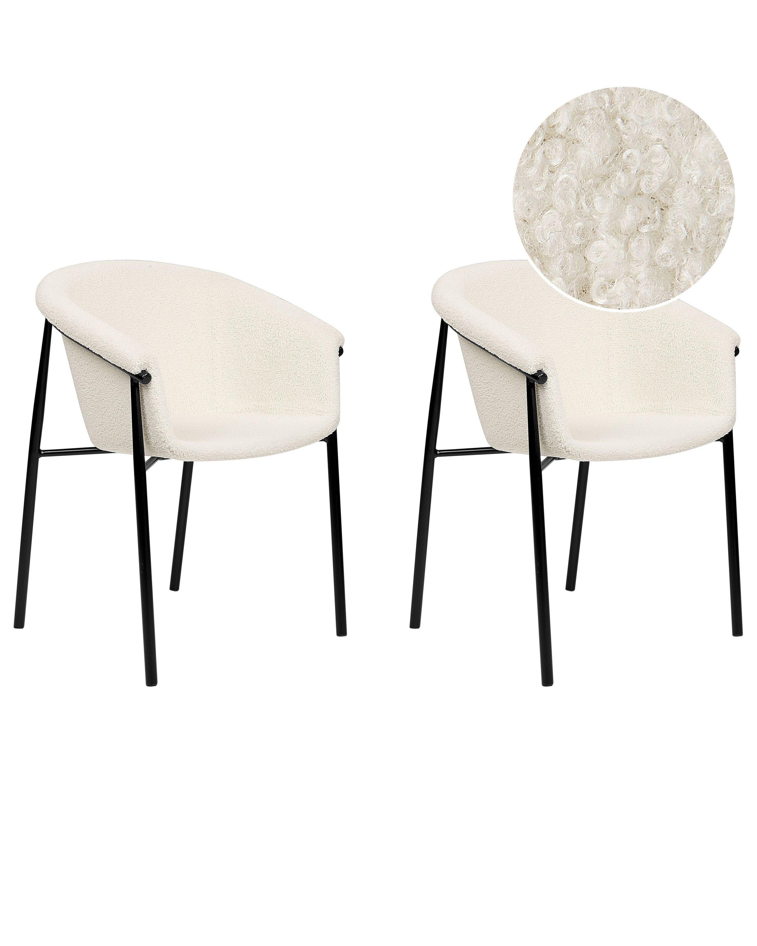 Beliani Lot de 2 chaises en Bouclé Moderne AMES  