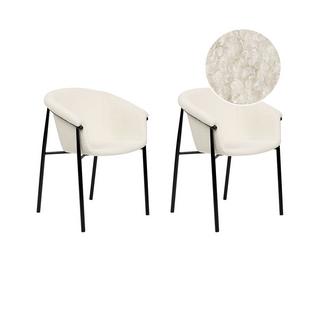 Beliani Lot de 2 chaises en Bouclé Moderne AMES  