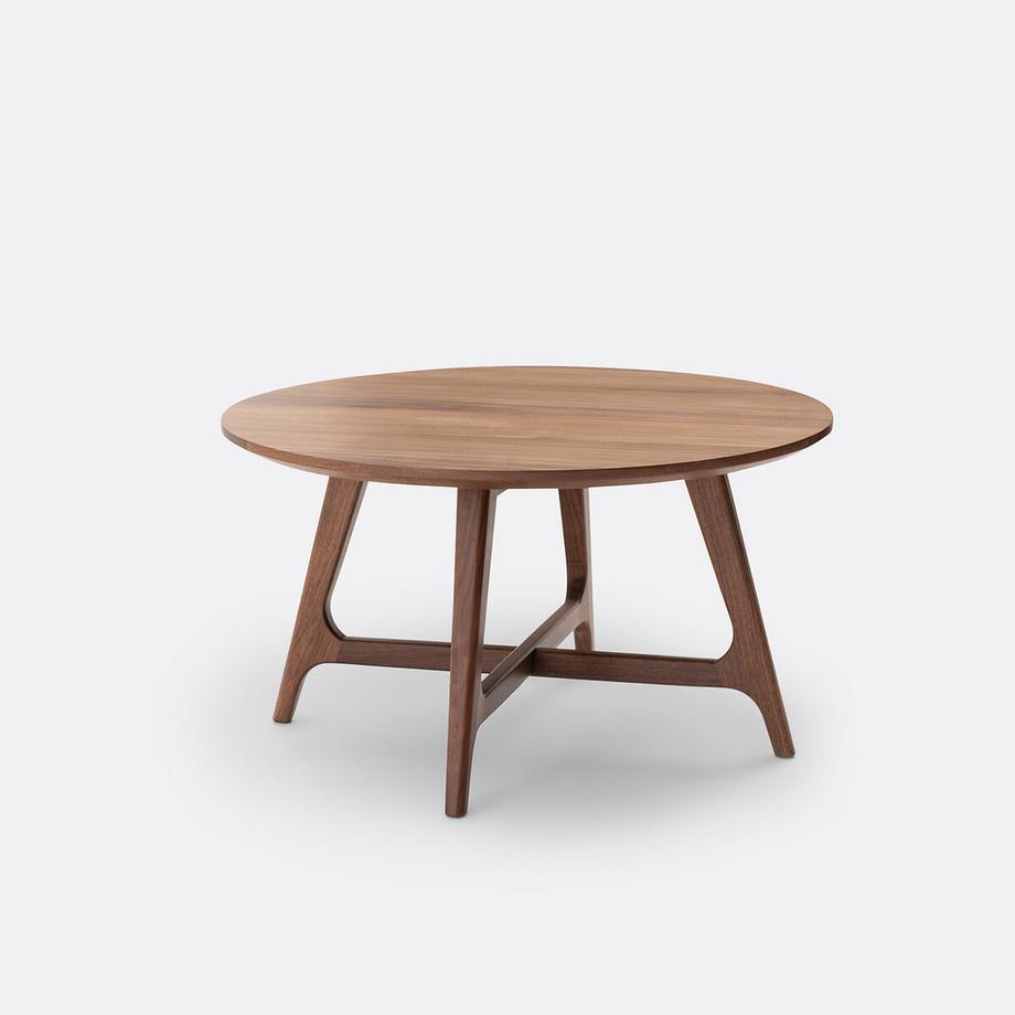 La Redoute Intérieurs Kleiner runder Couchtisch Larsen aus Nussbaumholz und Furnier  