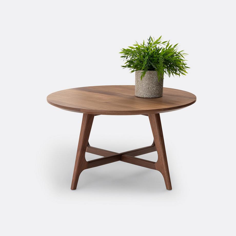 La Redoute Intérieurs Kleiner runder Couchtisch Larsen aus Nussbaumholz und Furnier  