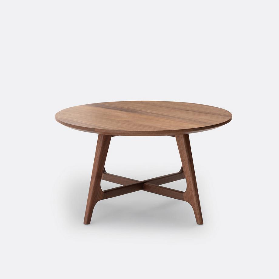 La Redoute Intérieurs Kleiner runder Couchtisch Larsen aus Nussbaumholz und Furnier  