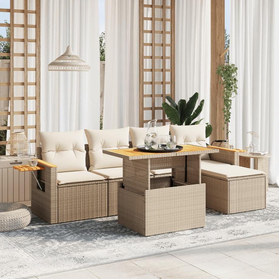 VidaXL set divano da giardino Polirattan  
