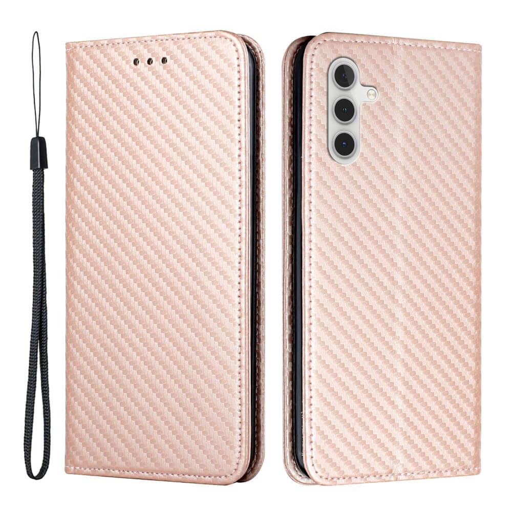 Cover-Discount  Galaxy A54 - Custodia flip look carbone 