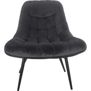 mutoni Fauteuil XXL velours gris pieds métal noir  