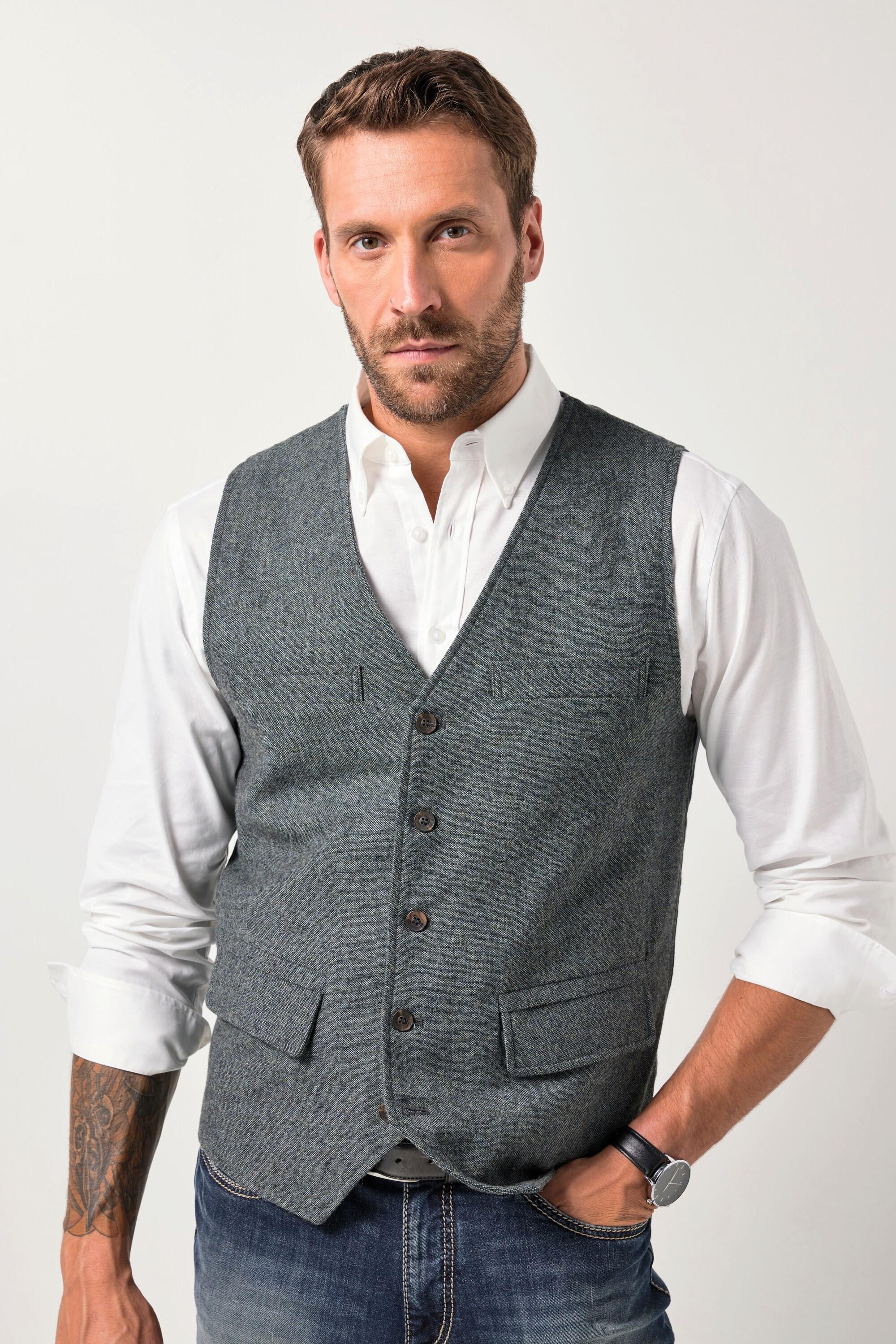 JP1880 Gilet Tweed FLEXNAMIC Dos Tricoté  