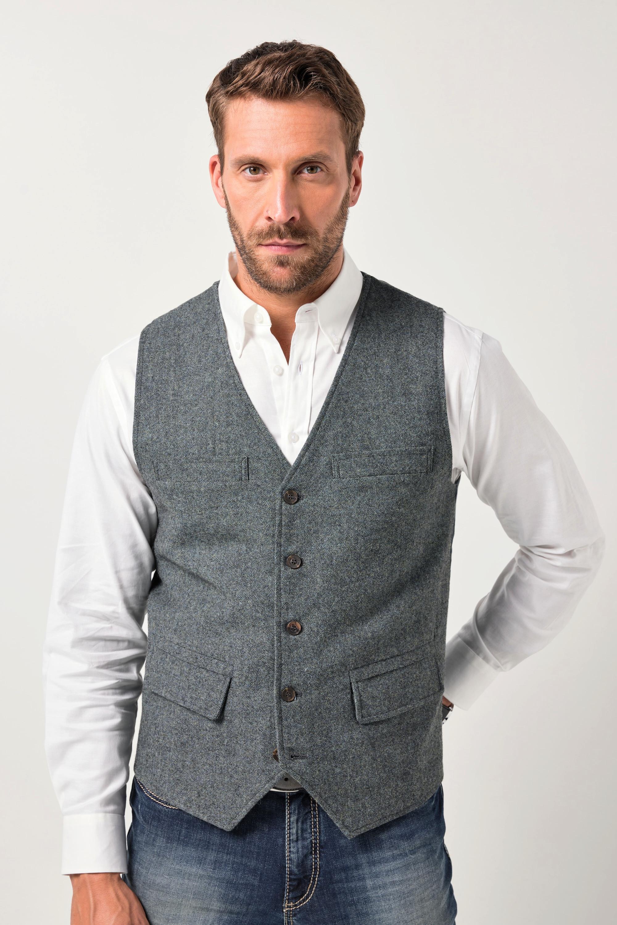 JP1880 Gilet Tweed FLEXNAMIC Dos Tricoté  