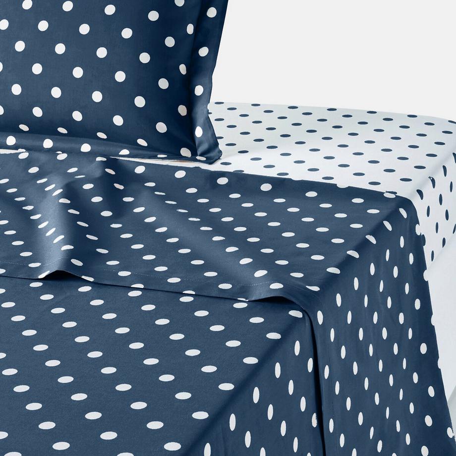Drap pur coton imprimé pois