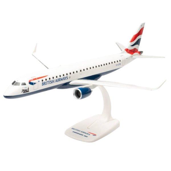 Herpa  Snap-Fit Flugzeugmodell British Airways Cityflyer Embraer E190 (1:100) 