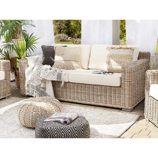 Beliani 2 Sitzer Sofa aus Rattan Boho ARDEA  