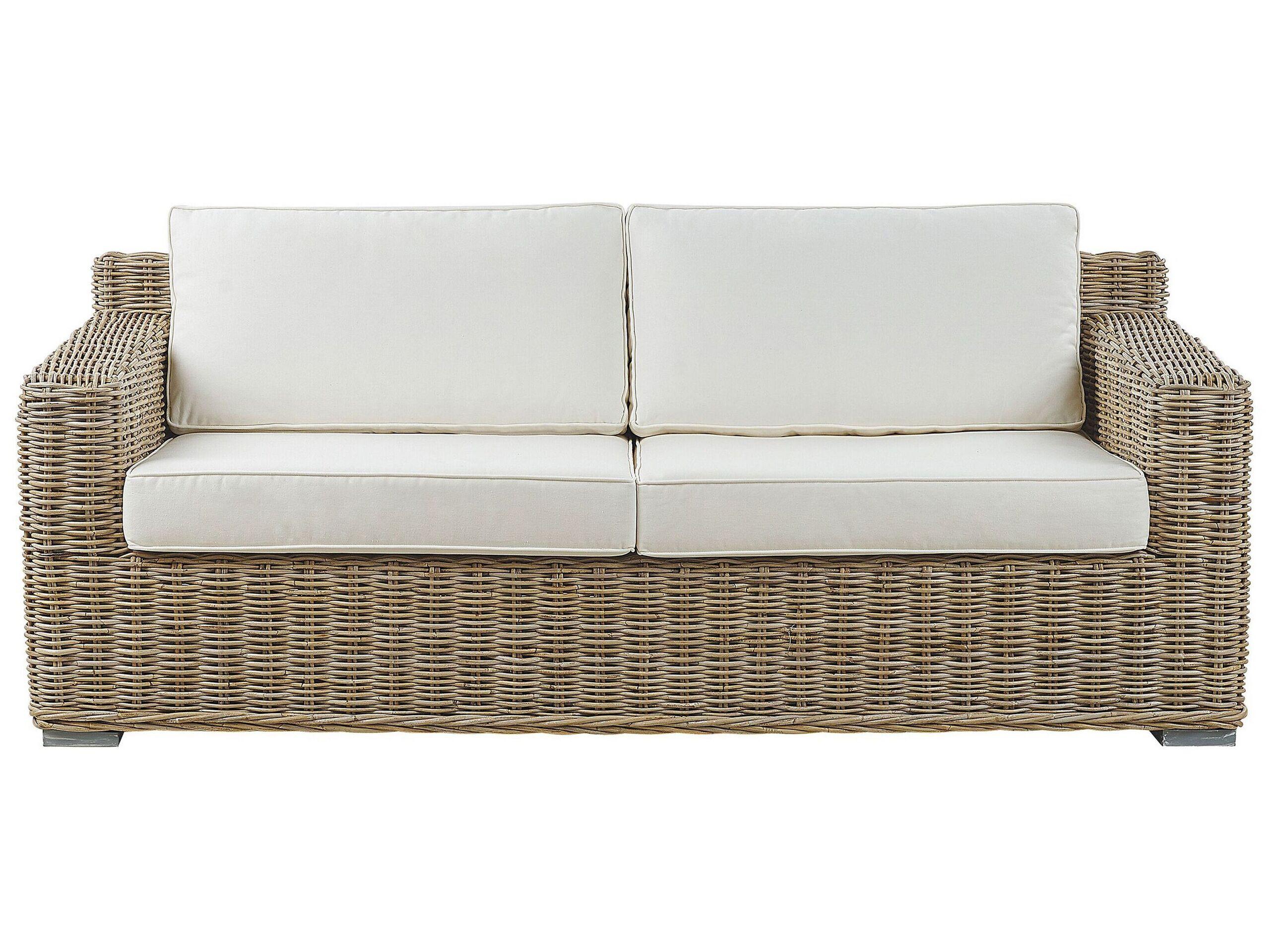 Beliani 2 Sitzer Sofa aus Rattan Boho ARDEA  