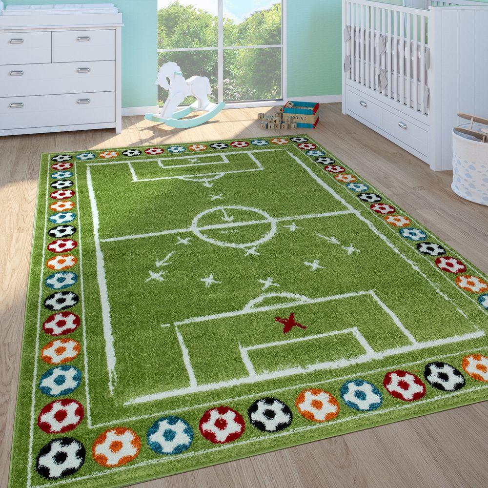 Paco Home Spielteppich Fußballfeld Kinderteppich  