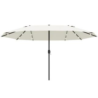 Northio Ombrellone Con Led Doppio Ombrellone 440 X 260 Cm Ombrellone Da Giardino Ombrellone Da Mercato Ombrellone Da Terrazzo Grande Con Manovella Ovale In Metallo Crema Bianco  